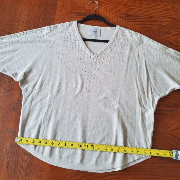 LIV Milano Light grey sparkly thin sweater - Picture 5 of 7